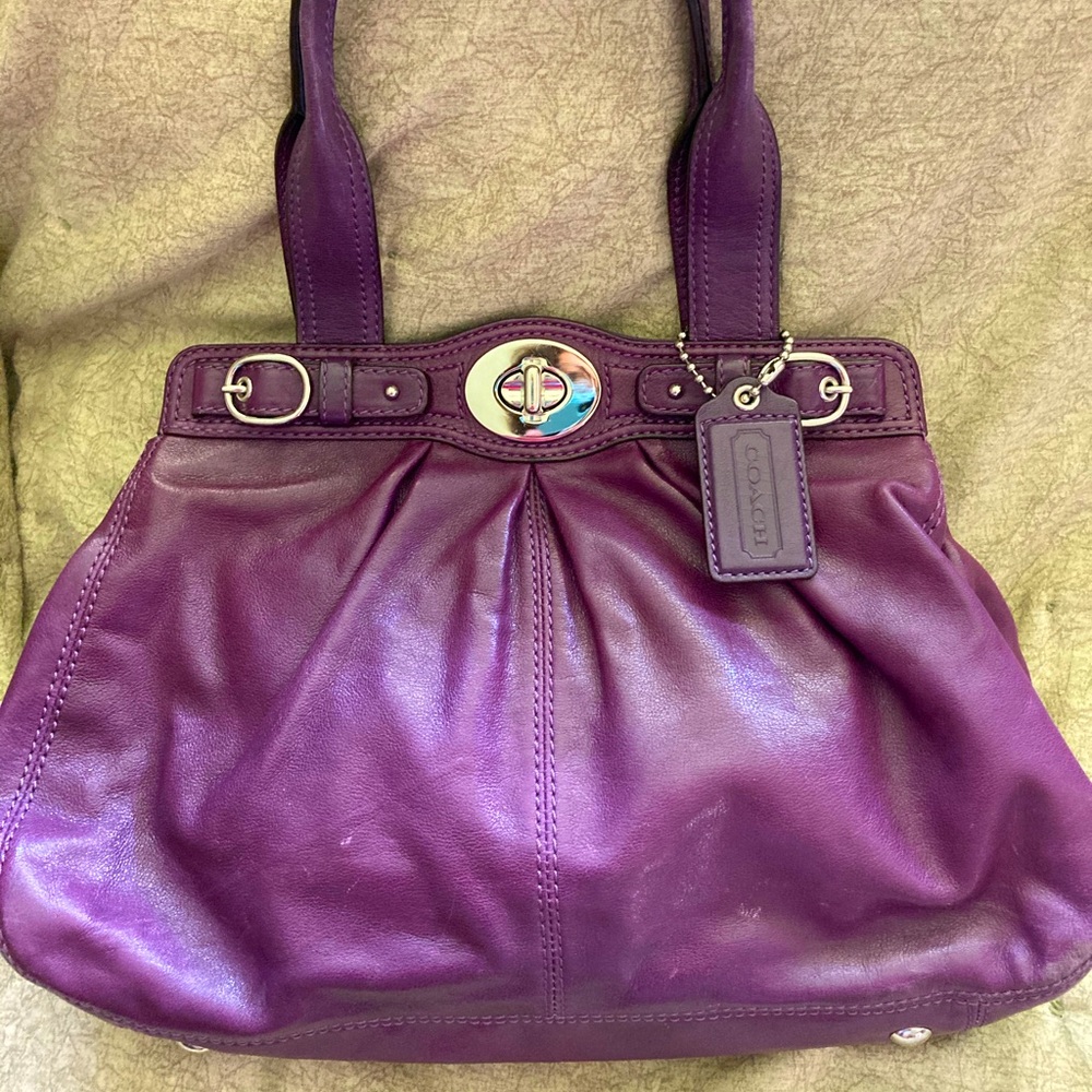 Purple Coach satchel.